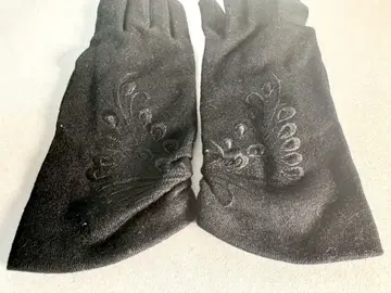 새상품급 블랙 자수 롱 글러브