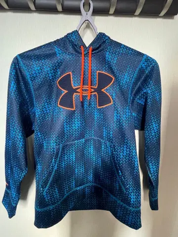 언더아머 스톰 후드티 올 패턴 속기모 XL 블루 파랑