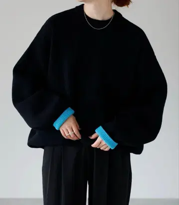 바이컬러 니트 풀오버