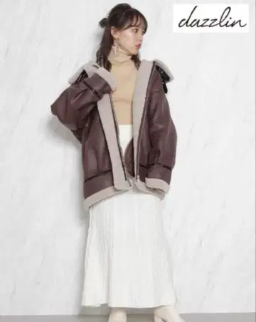 [ dazzlin ] 레더라이크 보아 블루종