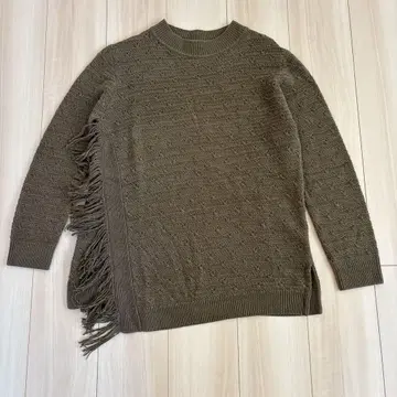 MORABITO BLANC 모라비토 니트 프린지 카키 40 사이즈