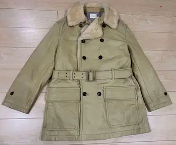 TAKEO KIKUCHI 천연 가죽 가죽 코트 무스탕