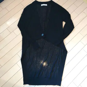 PRIDE 프라이드 블랙 비침 롱 가디건