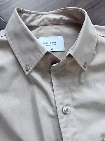 PUBLIC TOKYO 오버 사이즈 버튼 다운 셔츠 베이지