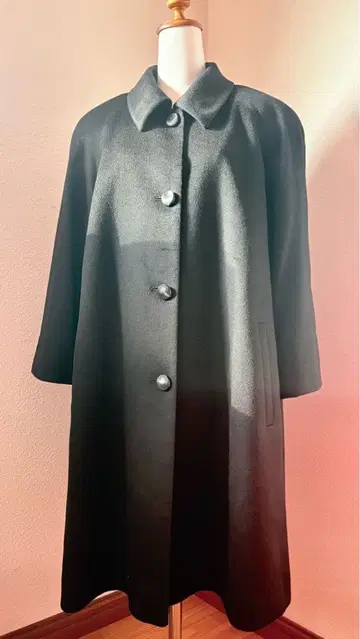 캐시미어 100% 블랙 롱 코트