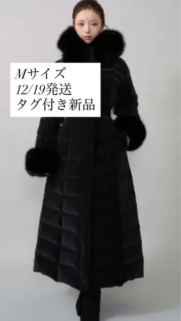 택 포함 새상품 다리치 블랙 M 2025년판 레이디 롱 다운 코트