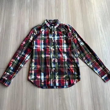 HBNS 체크 무늬 버튼 다운 셔츠 M