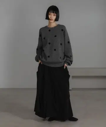 도트 JQ 니트 풀오버 LS 로리즈팜