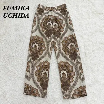 FUMIKA UCHIDA 자카드 무늬 팬츠 34 브라운