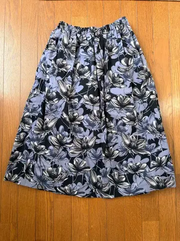 아프리칸 패브릭 캉가 개더 스커트 플라워 무늬 에스닉