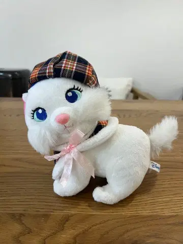 [새상품급] 디즈니 마리 봉제 인형 베레모 핑크 리본 레어 상품