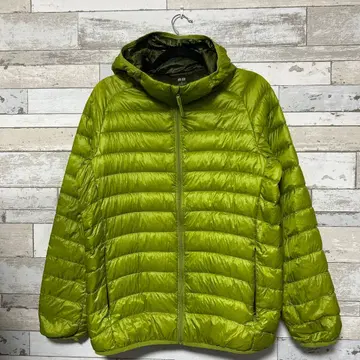 UNIQLO 후드 부착 그린 다운 자켓 M