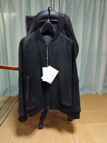 스웨이드 가죽 블루종