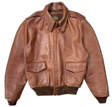 반손 TALON 지퍼 가죽 플라이트 자켓 브라운 38