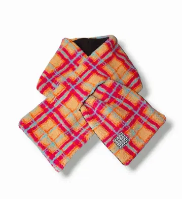 SSD 보아 타탄 체크 x 플리스 티펫 머플러:pink