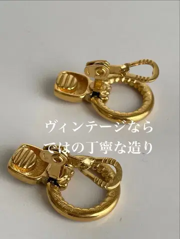 빈티지 골드 후프 귀걸이