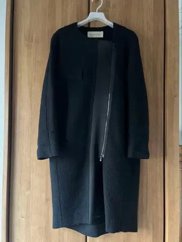 플레인피플 압축 울 노카라 집업 코트