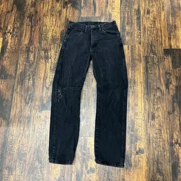 러스틀러 Wrangler 구제 의류 아메카지 블랙 스트레이트 레그 데님