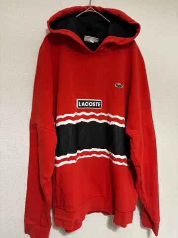 라코스테 LACOSTE 맨투맨 후디 박스 로고 돌먼 소매 M 사이즈 상당