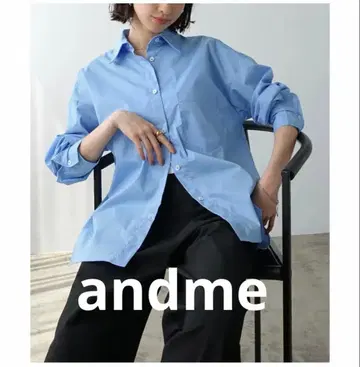 evernavy 이지케어 오버 사이즈 드롭 블루 M 셔츠