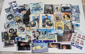 주술회전 묶음 판매 세트 캔뱃지 아크릴 스탠드 색지 카드