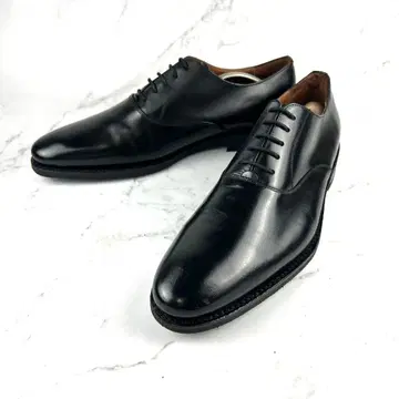 HILTON 천연 가죽 드레스 신발 플레인토 26.5 블랙