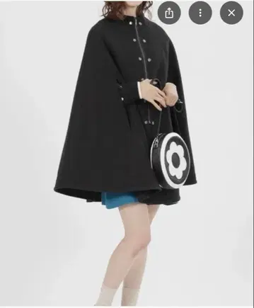 MARY QUANT 아카이브 판초 코트 블랙