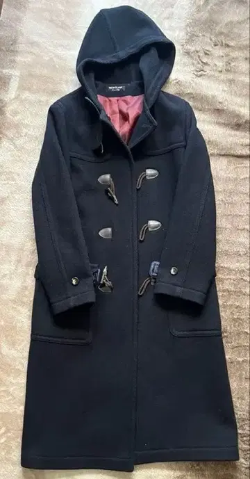 나이스 클랍 네이비 후드 부착 더플 코트