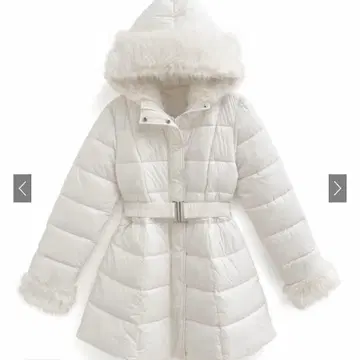 GRL 벨트 포함 퍼 A라인 다운 코트 [kd79]