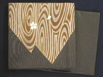 순수 실크 금박 벚꽃 무늬 후쿠로 오비