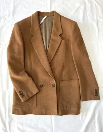 DUAL VIEW 브라운 더블 브레스트 테일러드 자켓 캐시미어