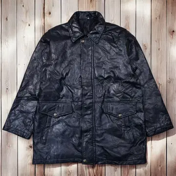 12M502 90s 빈티지 양가죽 블랙 가죽 패치워크 자켓