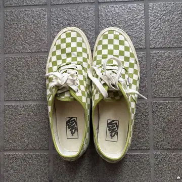 VANS 오센틱 체커보드 다크 시트론
