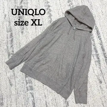 [ 유니클로 ] 후드티 그레이 XL 속기모 집업 후드 180710