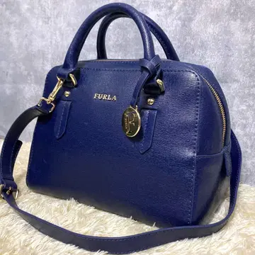 [컨디션 최상] FURLA 훌라 숄더백 가죽 네이비 2way