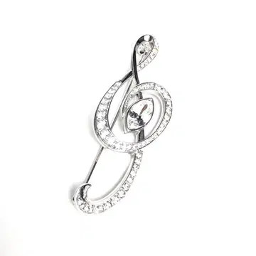 [새상품급] SWAROVSKI 스와로브스키 브로치 코사지 높은음자리표