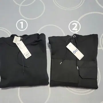 GU 블랙 M 사이즈 후드티 속기모 2개 세트 별도 판매 가능