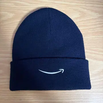 Amazon 로고 자수 니트 모자 네이비