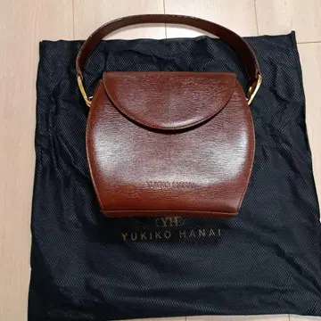 YUKIKO HANAI 브라운 가죽 핸드백