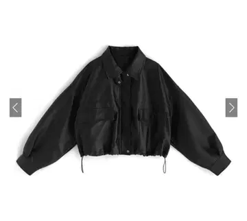 2WAY 컬러 숏 기장 인조 가죽 블루종