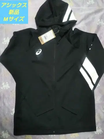 아식스 LIMO 맨투맨 풀 지퍼 후디 블랙 M 사이즈