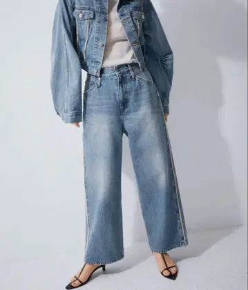 [ 지속가능성 ] 프린지 저스트 데님 팬츠