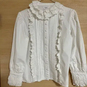 Bibiy 비비 프릴 화이트 긴팔 셔츠