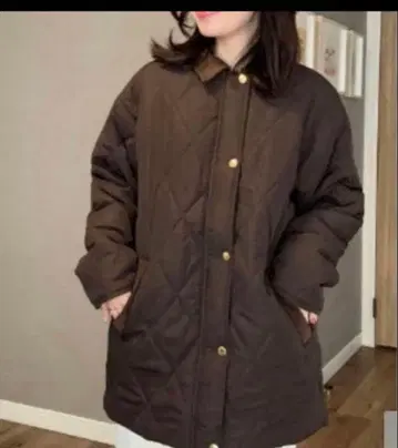 새상품 시마무라 브라운 퀼팅 코트 M