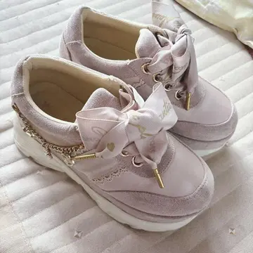 LIZLISA 리즈리사 사이드 참 통굽 스니커즈 핑크 M