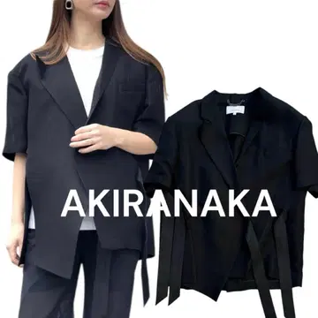 AKIRANAKA SS 블랙 실크 혼방 자켓