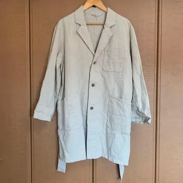 새상품급 이치앤티크스 코튼 린넨 코트 베이지
