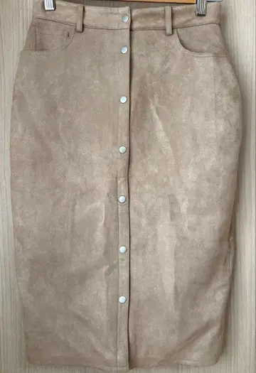 GYDA 프론트 버튼 타이트 스커트 브라운 M 사이즈 스웨이드