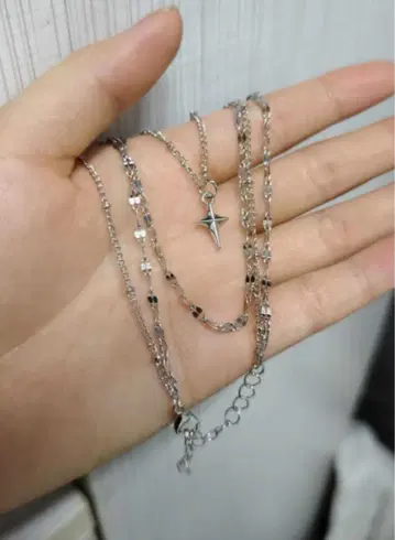 실버 크로스 참 목걸이