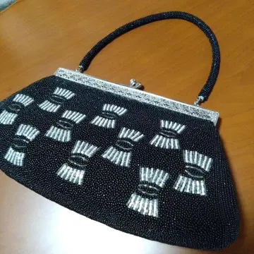 비즈 장식의 블랙 일본 의류용 백